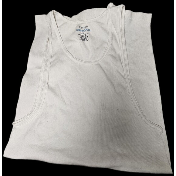 Stafford 2-Pack Men's Big & Tall Dry+Cool Blended Cotton Tank Top A-Shirt 3XLT - Picture 2 of 2